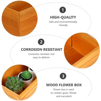 Retro Saftige Container Træ-Planter Container Box Rektangulær Flower Pot