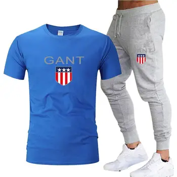 Mænd ' s to-stykke T-shirt + mænds casual bukser sæt, der trykte T-shirt af høj kvalitet, korte ærmer sportstøj, nye sommer sportstøj