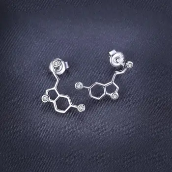 JewelryPalace Serotonin, Dopamin CZ Stud Øreringe af 925 Sterling Sølv Øreringe til Kvinder, Piger koreanske Øreringe, Mode Smykker