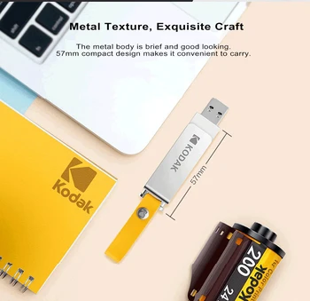 KODAK K133 Mini Metal USB Flash Drive 16GB, 32GB, 64GB 128GB 256GB pen-drev USB3.0 i Høj hastighed Memory stick Unidad flash Pendrive