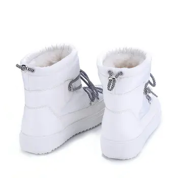 Støvler dame Vinter snow boot 50% naturlig uld Blanding varm mode sort hvid burgendy farve blonder op kort stil gratis fragt