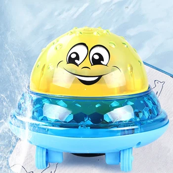Baby Badekar Legetøj Elektrisk Induktiv Vand Spray Bold Badeværelse med Badekar Svømning Legetøj til børn Børn(Gul+blå)