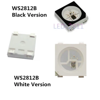 20~1000pcs WS2812B LED Chip RGB 5050 SMD Sort/Hvid version WS2812 Individuelt Adresserbar Digital dc 5 v