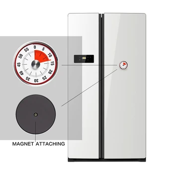 Magnetisk Køkken Timer Mekaniske Madlavning Alarm Counter Clock Bagning Påmindelse Mini Runde Form Rustfrit Stål Manuel Nedtælling