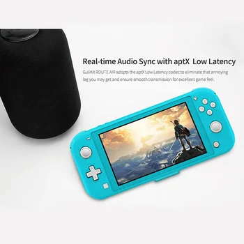 GuliKit NS07 Rute Luft Farve Trådløse Bluetooth-Audio-Adapter eller Type C-Senderen til Nintendo skifte,Skifte Lite,PS4,PS5,PC
