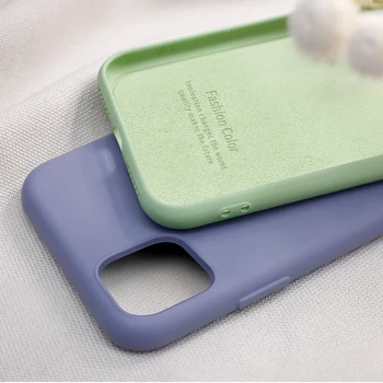 Luksus Oprindelige Flydende Silikone Blød Phone Case For iPhone-11 Pro X Xs Antal XR 7 8 6 6s Plus Dækning Candy Farver Mode Coque Capa