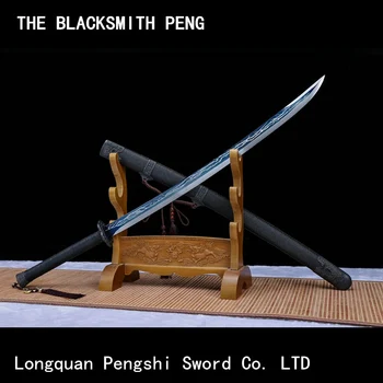 Broderet foråret kniv/Buet dao i Ming-dynastiet/Qing talje/Kinesisk skarpe sværd/real metal sværd/katana/Taljen sabel