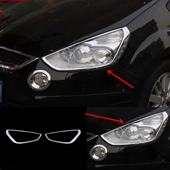 Bil Styling Chrome Head Light Dække Trim For Ford S-MAX
