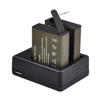 Action kamera batteri med 2 stk Batteri + Dobbelt eller enkelt Oplader Til EKEN H9 H9R H3 H3R H8 H8R H6S H5Splus SJCAM SJ4000 SJ5000