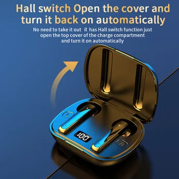 Bluetooth-5.0 Trådløse Hovedtelefoner TWS Smart LED-Display Touch-Kontrol Noise Cancel Øretelefoner til Iphone Xiaomi Redmi Lotus I9s I11