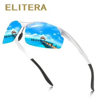 ELITERA Helt Klassiske Rektangel Polariserede Solbriller Mænd Belægning Kørsel Sol Briller Firkantede Briller Mandlige Beskyttelsesbriller