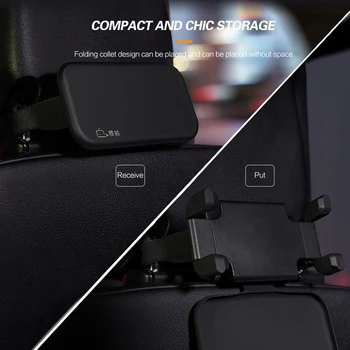 Bil bagsædet telefonholder 360 Rotation støtte tablet, ipad, samsung, huawei car mount mobiltelefon stand holder auto-holder