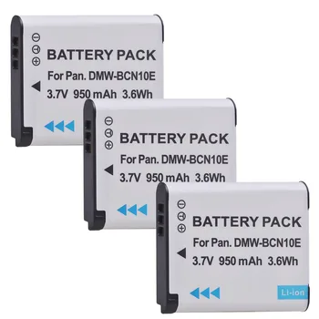 Durapro 3PC 950mAH DMW-BCN10 DMW BCN10 DMW-BCN10E Li-ion-Kamera Batteria for Panasonic Lumix DMC-LF1 Lumix LF1 LF1K LF1W Kameraer