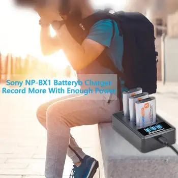 PowerTrust NP-BX1 1860mAh NP-BX1 Batteri og LED-indikator 3Slots Oplader til Sony NP-BX1 HDR-AS200V HDR-AS30 HDR-AS300 HDR-AS50 HDR-CX240