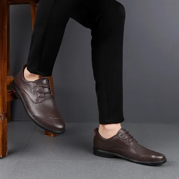 Nye Afslappet mænd designer sko fast Lys, Komfortabel Flad Sko læder Fodtøj gummisko Modebranchen Læder sko %