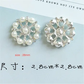 50stk 28mm Sølv Farve Efterligning Pearl Krystal blomst Vedhæng DIY for Håndlavet Bryllup Smykker engros