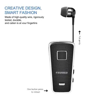 Fineblue F970 Pro Mini business Vibrationer i-øret 10 timer Bluetooth 5.0 Øretelefon Hals Klip Teleskop Type Sport Bas Øretelefoner