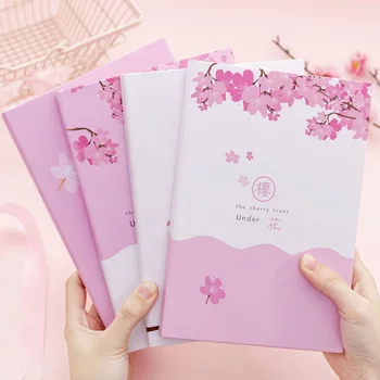 Japansk Drøm Smukke Cherry Blossom Notebook Pink Pige Hjerte Lomme Notesblok Lille Ny Elev Dagbog Bog