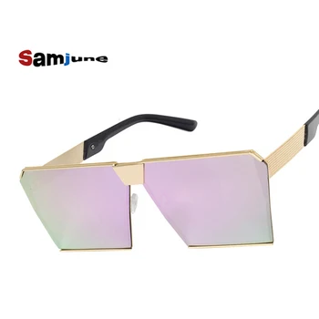 Samjune Mode luksus square solbriller kvinder brand designer kendte metal-UNISEX herre overdimensionerede solbriller mirror linse Cool