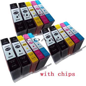 15 Kompatible Blækpatroner til HP 564XL Sort Cyan Magenta Yellow Photosmart Plus B209a B210a Printer