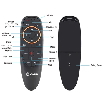 G10-Voice Control Air Mus På 2,4 GHz Trådløse Google Mikrofon Fjernbetjening IR-Læring 6-akset Gyroskop til Android TV Box PC