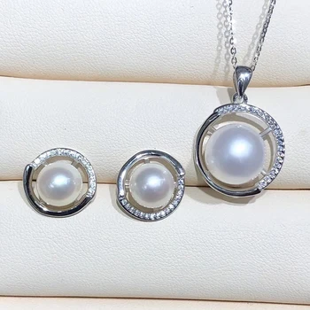 YIKALAISI 925 Sterling Sølv Smykker Pearl sæt 2020 Fine Naturlige Perle jewelry9-10mm/11-12 mm-sæt Til Kvinder engros