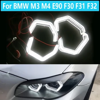 1 sæt Hvide Bil Forlygte Auto LED Lampe Ikoniske Vinkel Øjne Lys For BMW M3 M4 E90 F30 F31 F32 F33 E60 E61 F80 F81 F82 F83 E60