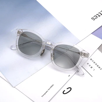 Mode Acetat Polariserede Solbriller Mænd Kvinder Retro-Pladsen Sort Transparent Kørsel Sol Briller med UV400 Beskyttende Linser