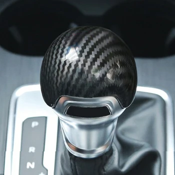 Car-Styling Carbon Fiber Konsol Gearskifte Håndtere Hoved Frame Cover Sticker Til Audi A4 B9 A5 A7-A3 S5 S6 S7 Tilbehør