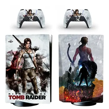 Tomb Raider PS5 Skin Sticker til Playstation 5 Konsol & 2 Controllere Decal Vinyl Beskyttende Skind Style 5