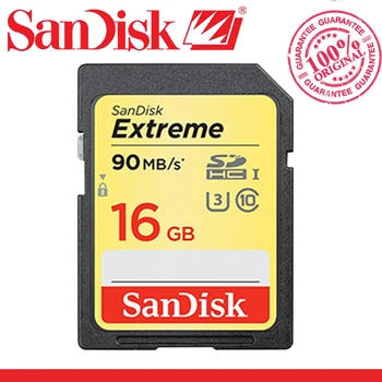 Original SanDisk Extreme PLUS SD-Kort, SDHC, SDXC U3 Hukommelseskort Klasse 10 90MB/s 32GB, 64GB 16GB 128GB cate til sd-Kameraer