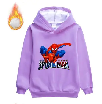 Disney Toddler Drenge Spiderman vinter Tykke tøj baby velour sweatshirt Tøj børn hoody drenge varm cashmere Trøjer Toppe