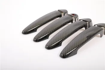 Carbon Fiber Trykt Bil Udvendige dørhåndtag Cover Sticker Moulding Trim til BMW X1 X3 X4 X5 X6