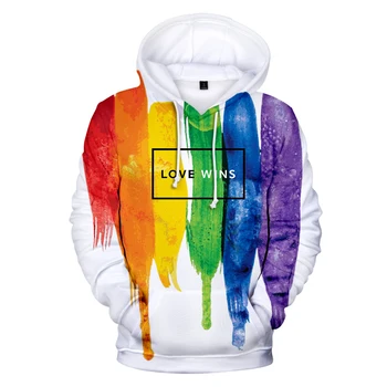 Gratis Lgbt-Flag Sweatshirt Trøjer For Lesbian Gay Pride Farverige Rainbow Gay Hjem Gay-Venligt Lgbt Egenkapital Mænd Overdimensionerede hættetrøje