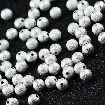 Sølv Folder Kobber perler Runde rynke Spacer Løse perler til Smykker at Gøre DIY Charme beaded Armbånd Halskæde 3 4 6 8 10 12 mm