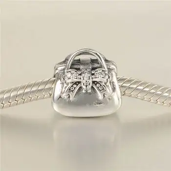 Nye 925 Sterling Sølv Perler Taske Europæiske Charms Kvinder Slange Kæde Diy Smykker Egnet til Pandora Style Armbånd