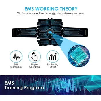 EMS Abdominal Muskel Stimulator Træner Abs Trænings-og vægttab Krop Slankende Træning Muskel Electrostimulator vibrator Massage