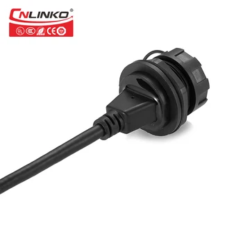 Cnlinko høj kvalitet 1.5 En usb-panel mount vandtæt IP65-stik usb 2.0-bajonet 1 meter wire stik for lodning til PC