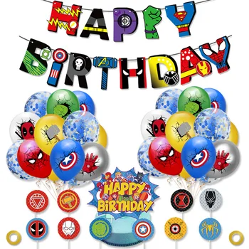 1 Sæt Marvel Spiderman, Hulk Konfetti Latex Balloner tillykke med Fødselsdagen Bannere Part Indretning Dreng Børn Fødselsdag Balloner Kids Legetøj