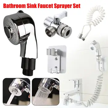 Badeværelse Faucet Sprayer Sprinkler+Base+Slange+Ventil Sat Til Håndvask Vask Dyse Anti-splash Water Filter Adapter brusehoved