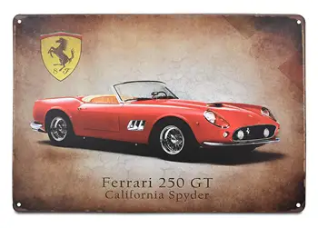 Ferris Bueller Ferrari 250GT Retro Bil Metal, Tin Tegnet Plakater Wall Decor 12X8-Tommer
