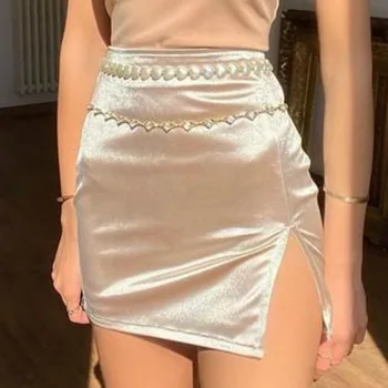 Sexet Kvinder Sommeren Bodycon Kort Mini Nederdele Med Høj Talje Solid Farve Split Blyant Nederdel Damer Kvindelige Clubwear Bunde