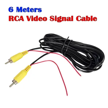 6 Meter RCA Video Signal Cable Car Omvendt bagfra Parkering Kamera Video Kabel med Påvisning Wire For Alle Tilbehør til Bilen Wir