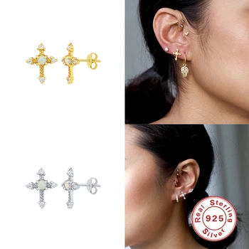 925 Sterling Sølv Smykker, Luksus Europæiske og Amerikanske CZ Lille Kors Stud Øreringe Til Kvinder, Piger elskere 