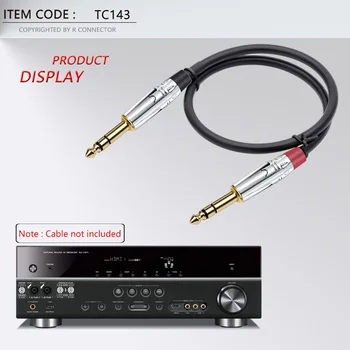 100PCS 6,35 MM Jack 3 Pole Stereo 6.3 MM hanstik Lodning, Wire Stik Messing, Forgyldt 1/4 Tommer Mikrofon Stik