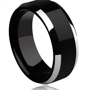 Europæiske og Amerikanske Wolfram Stål Ring Fashionable Mænds Smykker Single Mænds Sort Ring Smykker
