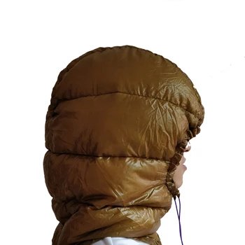 Justerbar Vindtæt Camping Telt Sovepose Hat Termisk Ned Hætte Blødt Komfortabelt Ultralet Til Vinter Udendørs Camp Sove
