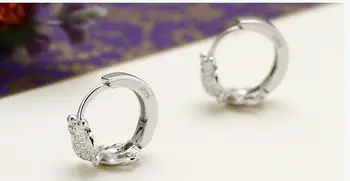 Ægte 925 Sterling Sølv Øreringe til Kvinder, Dyr, Guldfisk, Små Hoop Øreringe Bryllup Earings Mode Smykker