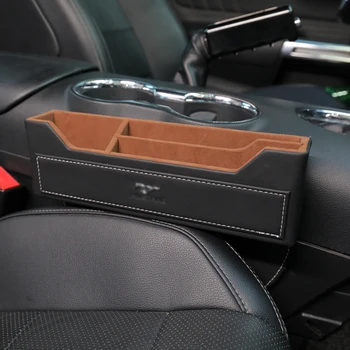 QHCP Bil passagersæde opbevaringsboks Side Sæde Revne Hul Drink Telefon Mønt-Arrangør Beholder Til Ford Mustang-2020