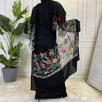 2021 Ramadanen, Eid Mubarak Broderi Abaya Tyrkiet Kimono Muslimske Cardigan Islam Tøj Abayas For Kvinder Dubai Kaftan Robe Femme
